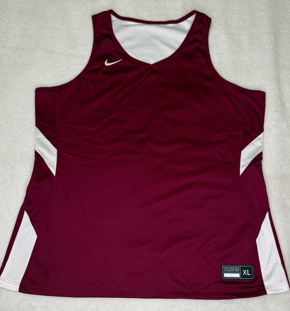 Nike Women's Team Reversible Basketball Jersey Tank Top Burgundy White Size XL